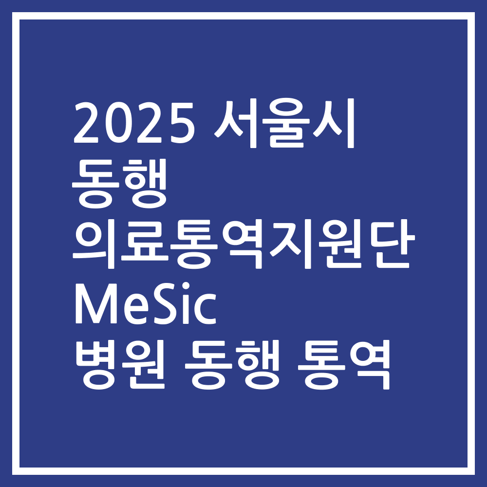 2025 서울시 동행 의료통역지원단MeSic 병원 동행 통역