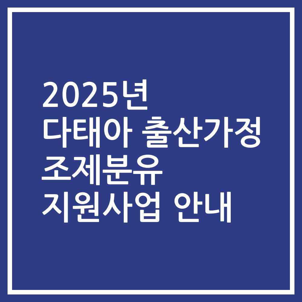 2025년 다태아 출산가정 조제분유 지원사업 안내