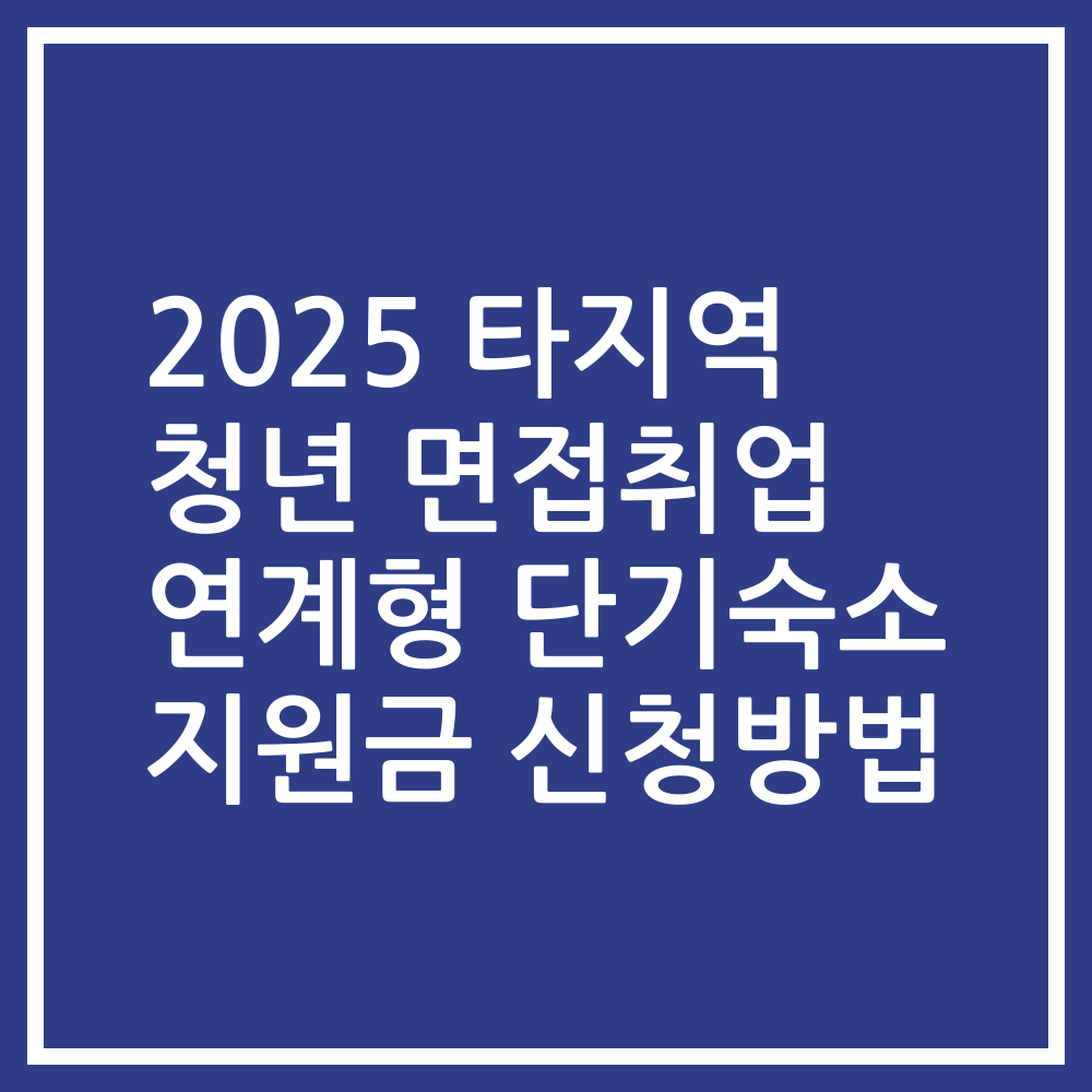 2025 타지역 청년 면접취업 연계형 단기숙소 지원금 신청방법