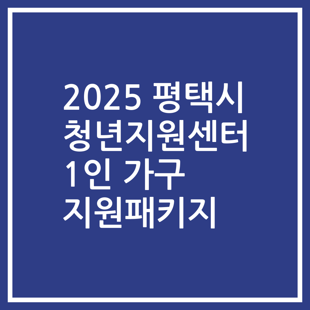 2025 평택시 청년지원센터 1인 가구 지원패키지