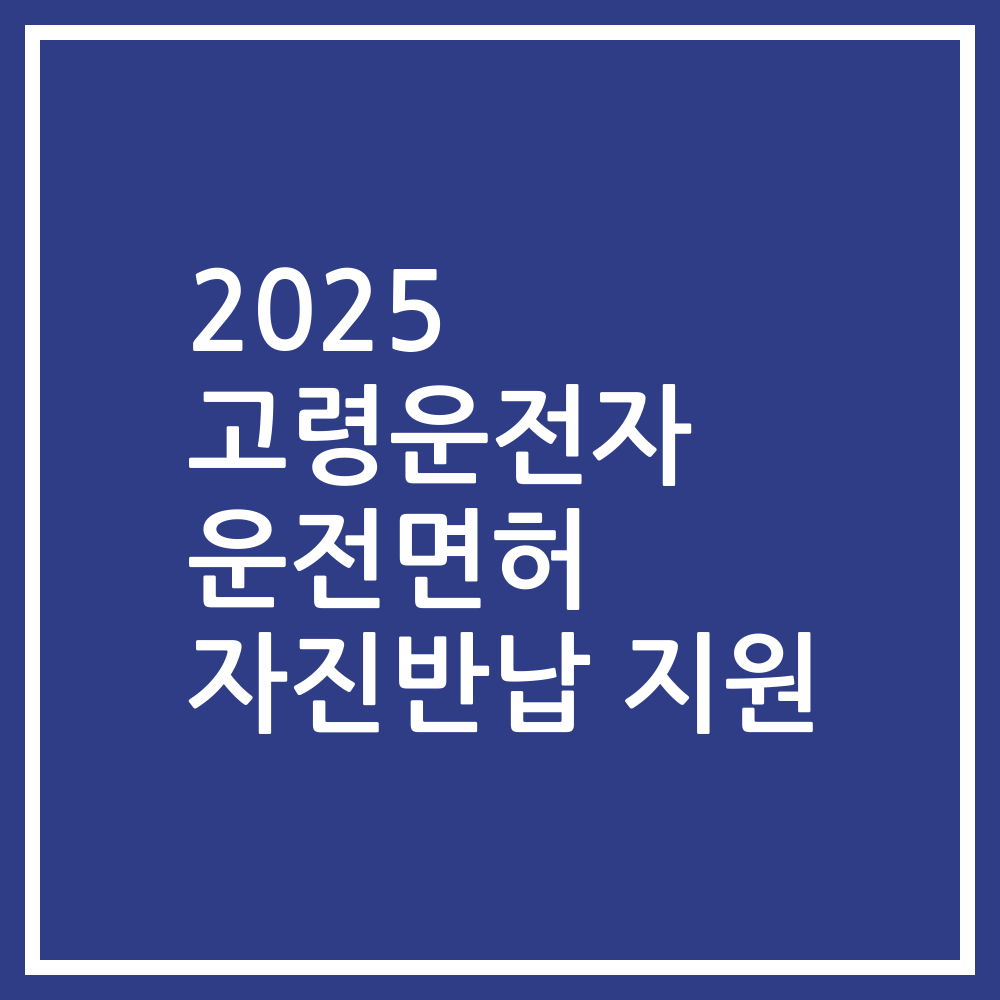 2025 고령운전자 운전면허 자진반납 지원