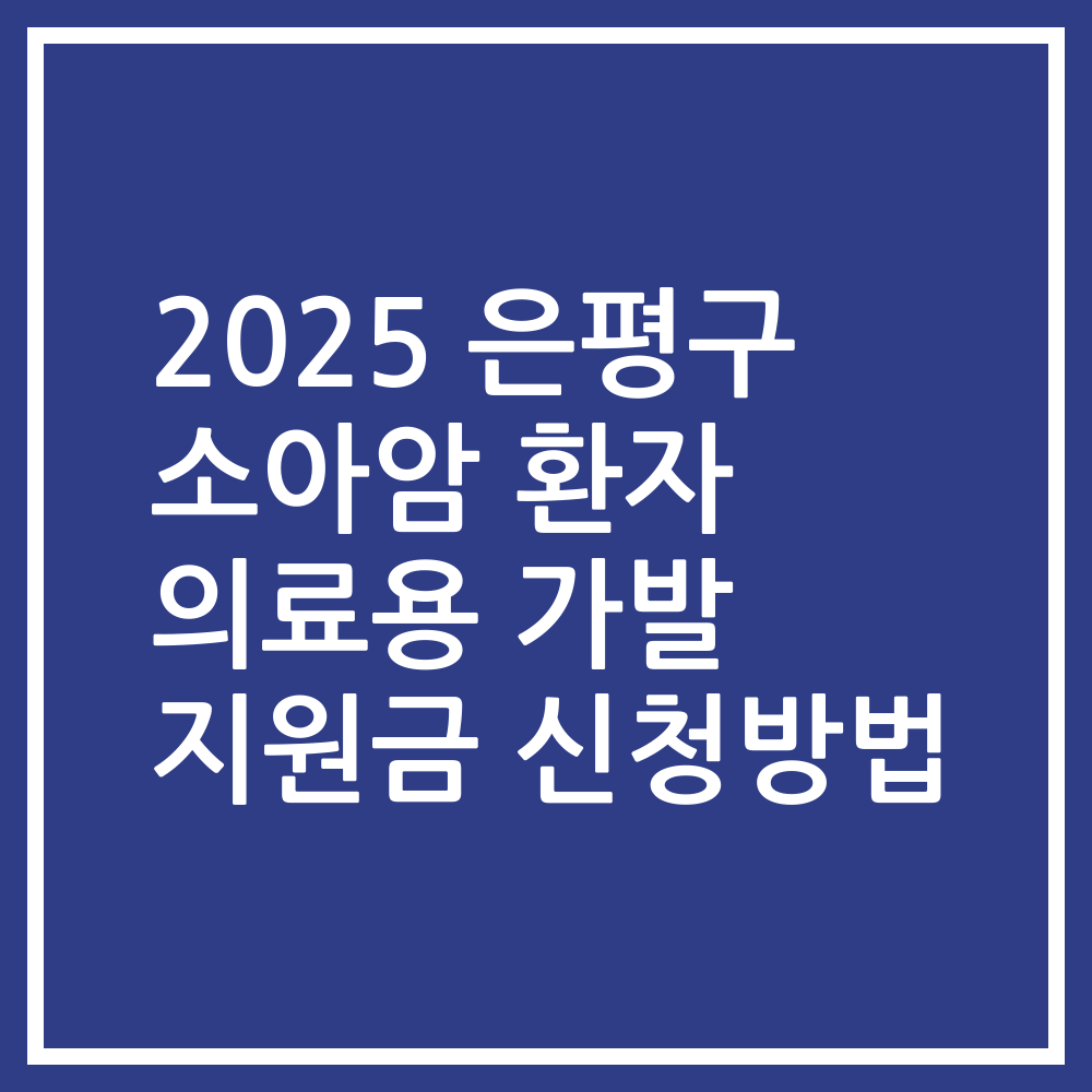 2025 은평구 소아암 환자 의료용 가발 지원금 신청방법