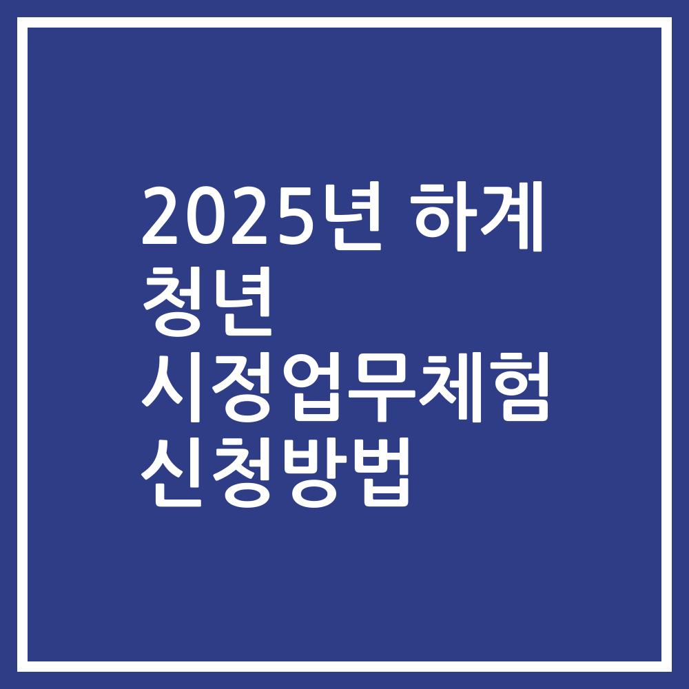 2025년 하계 청년 시정업무체험 신청방법