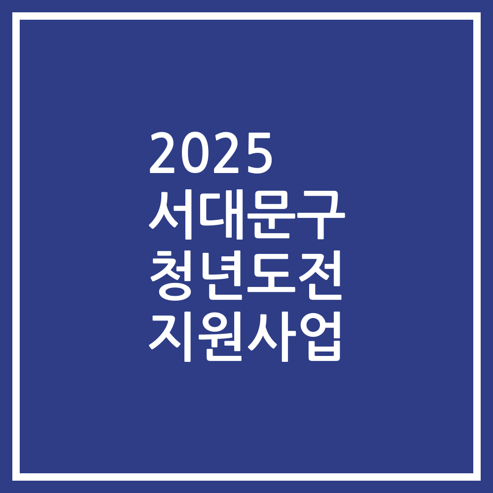 2025 서대문구 청년도전 지원사업