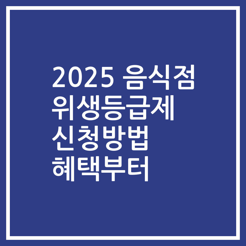 2025 음식점 위생등급제 신청방법 혜택부터
