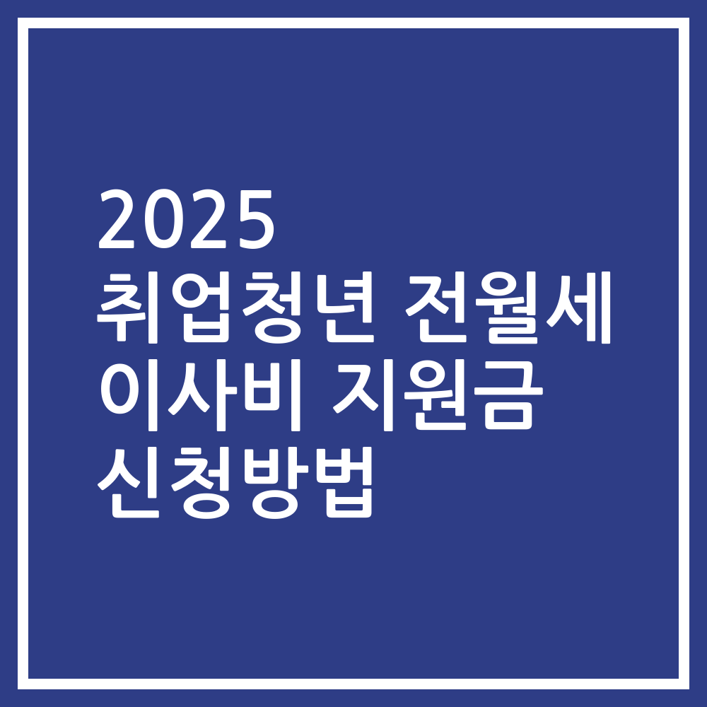 2025 취업청년 전월세 이사비 지원금 신청방법