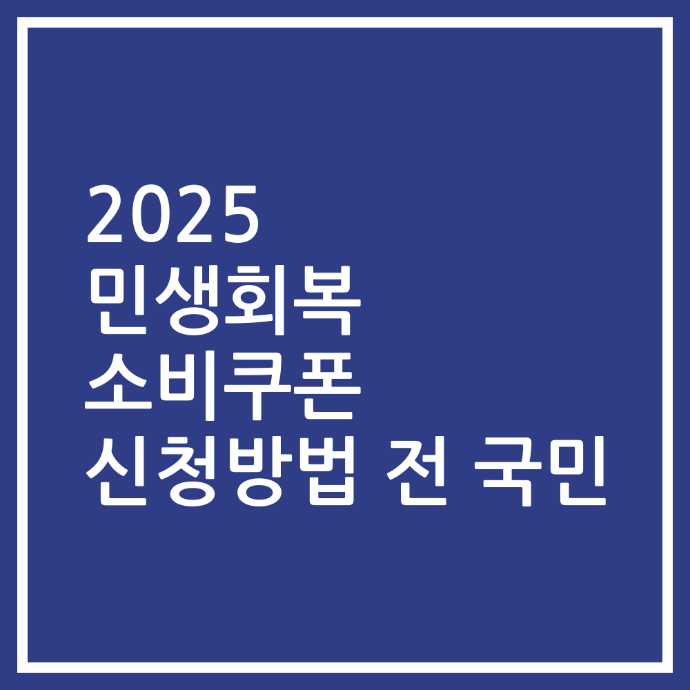 2025 민생회복 소비쿠폰 신청방법 전 국민