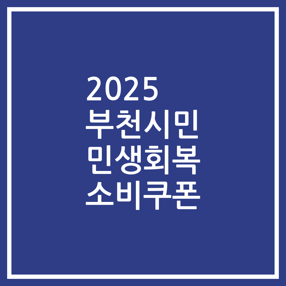 2025 부천시민 민생회복 소비쿠폰