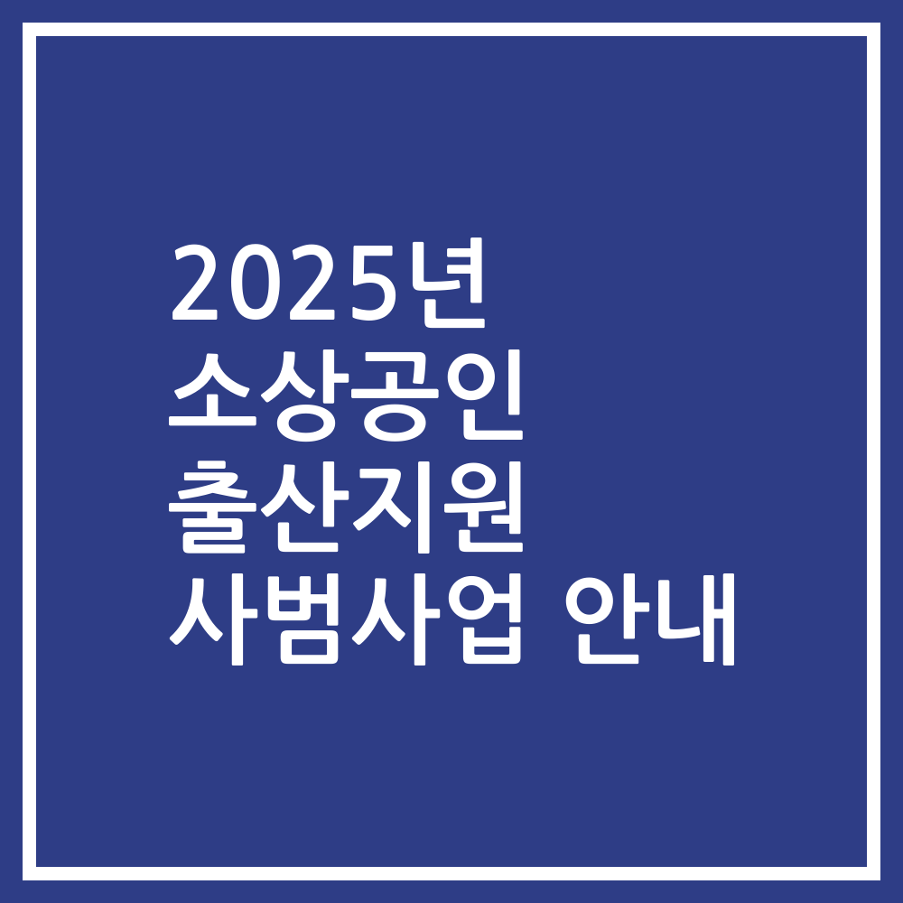 2025년 소상공인 출산지원 사범사업 안내