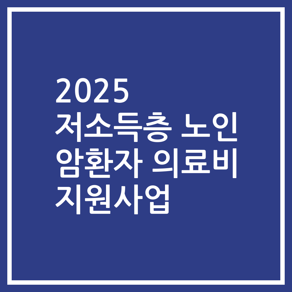 2025 저소득층 노인 암환자 의료비 지원사업