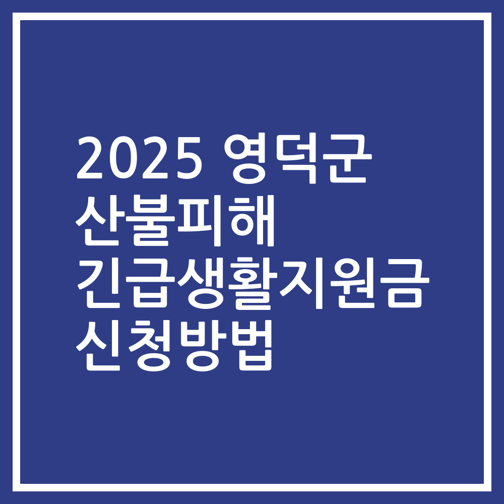 2025 영덕군 산불피해 긴급생활지원금 신청방법