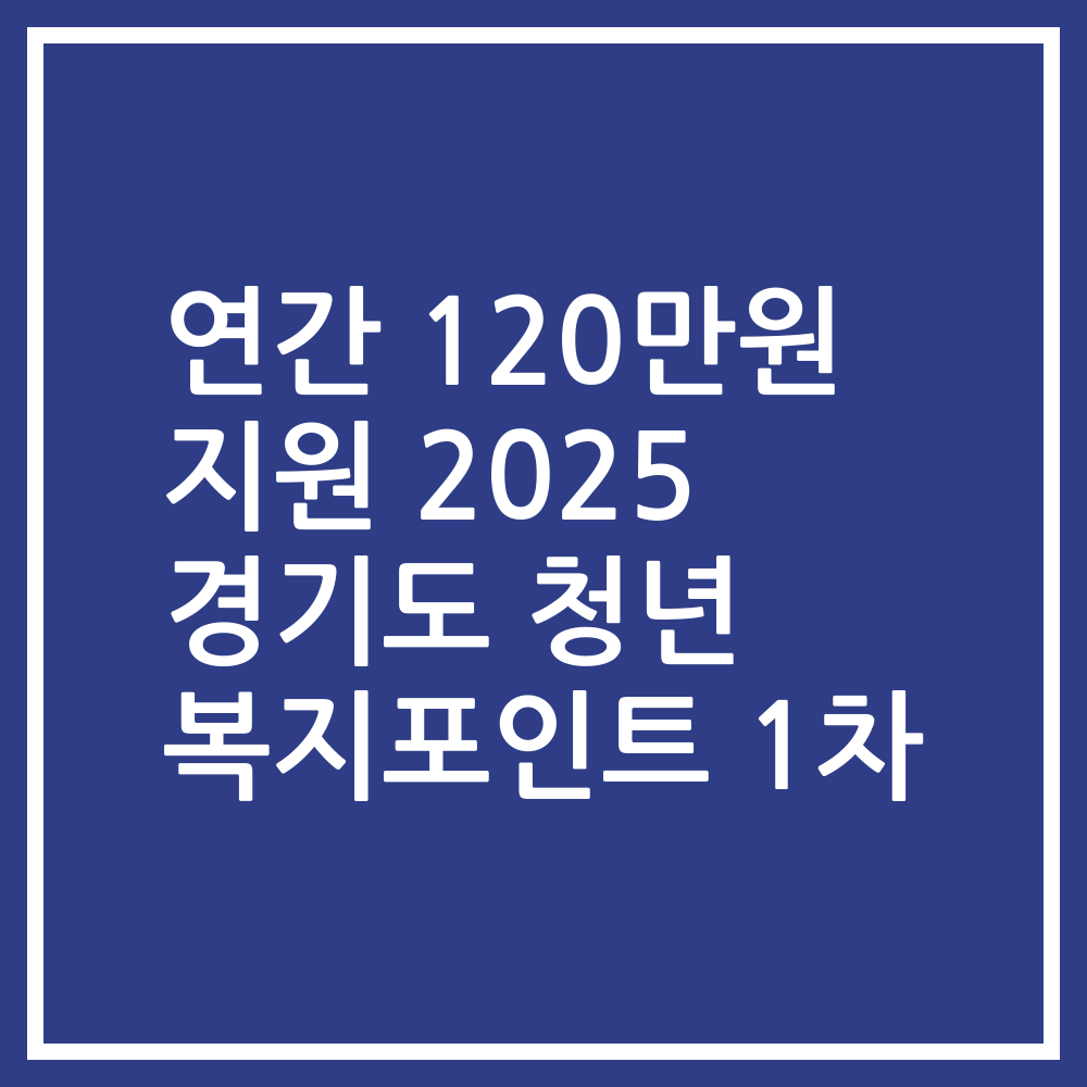 연간 120만원 지원 2025 경기도 청년 복지포인트 1차