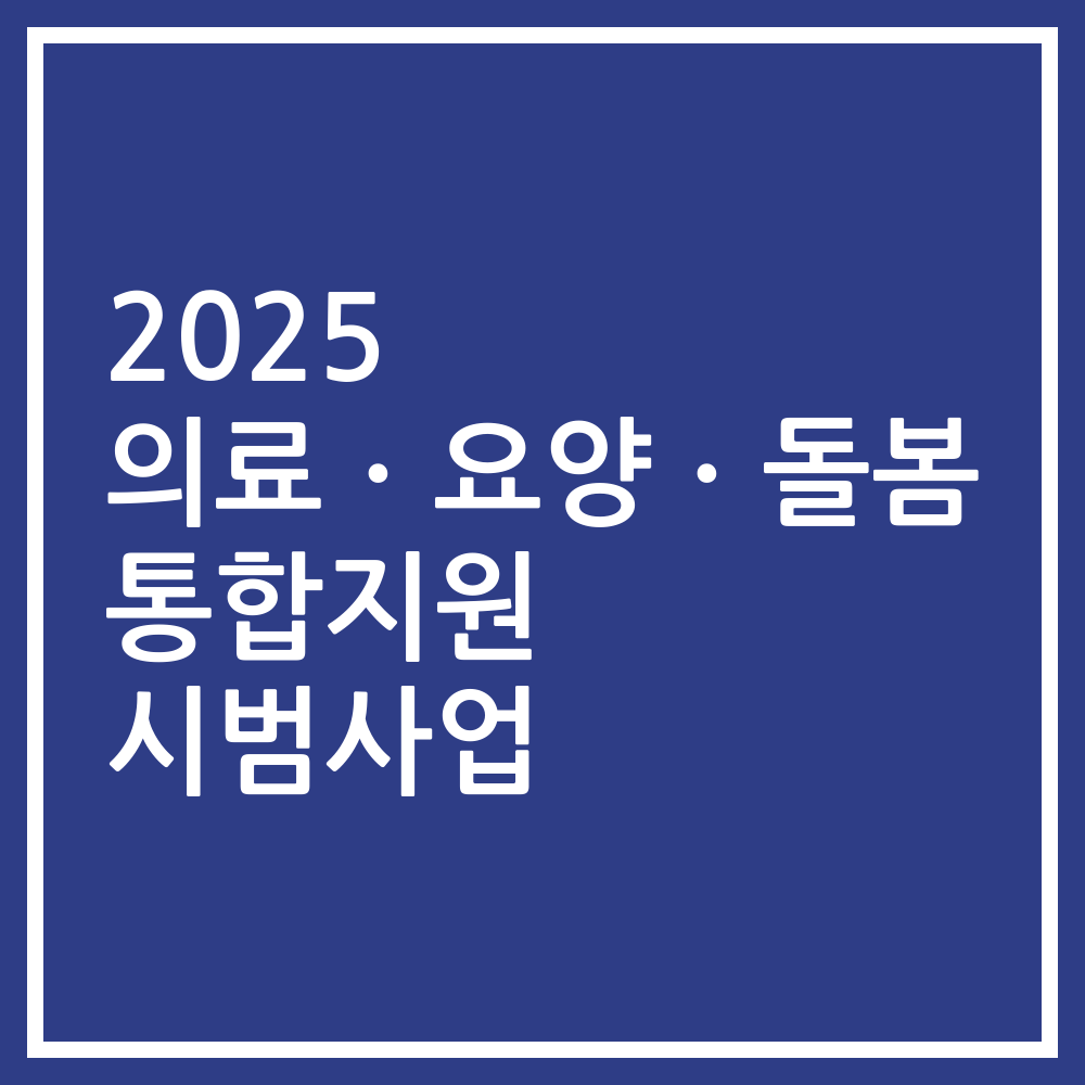 2025 의료ㆍ요양ㆍ돌봄 통합지원 시범사업