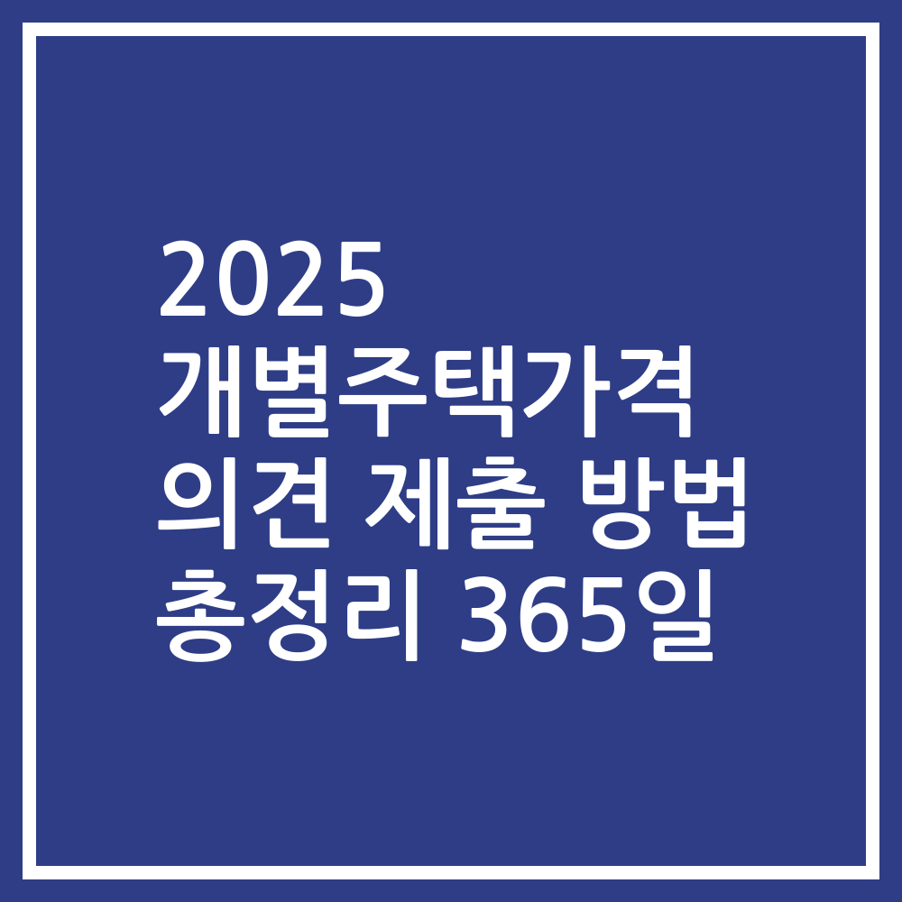 2025 개별주택가격 의견 제출 방법 총정리 365일