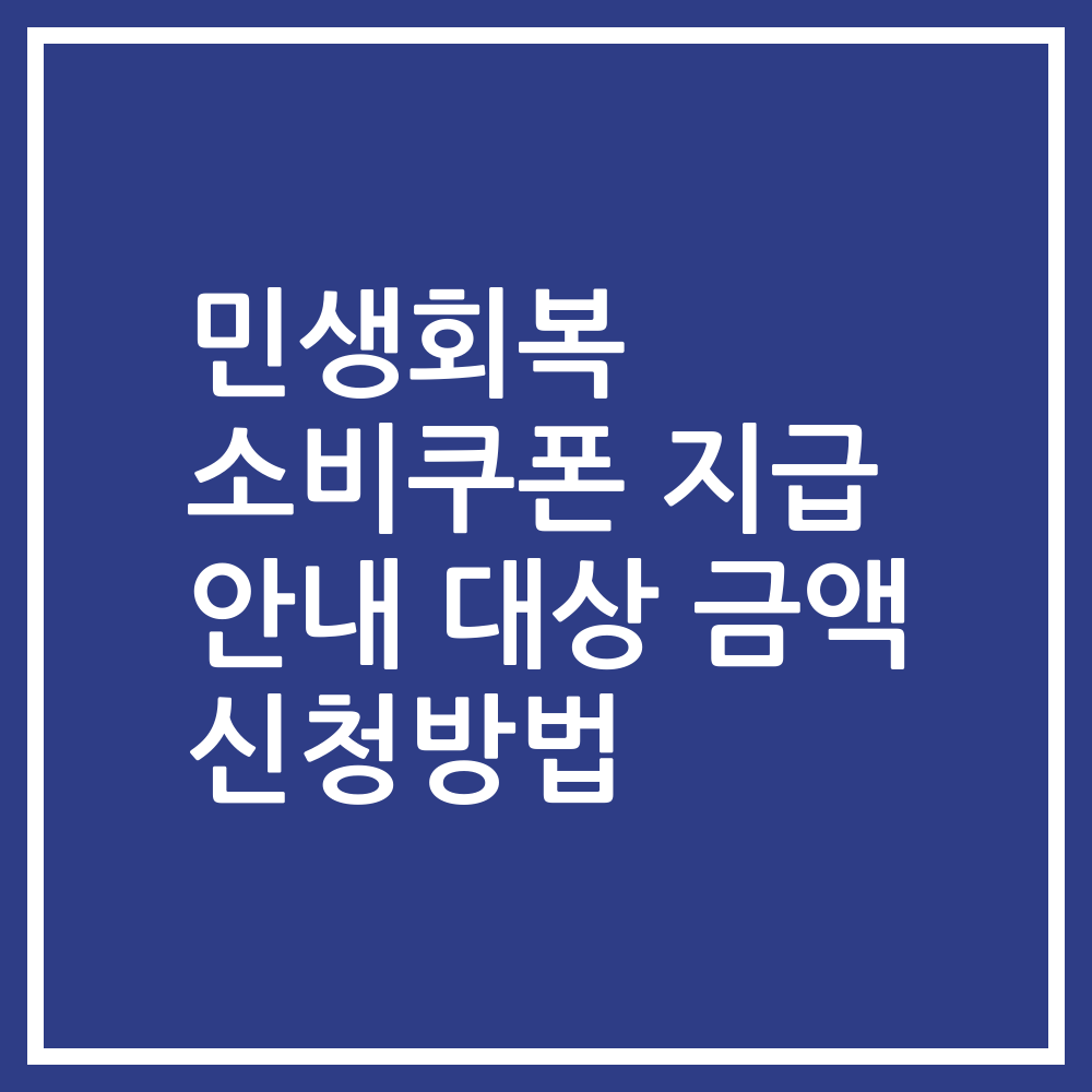 민생회복 소비쿠폰 지급 안내 대상 금액 신청방법