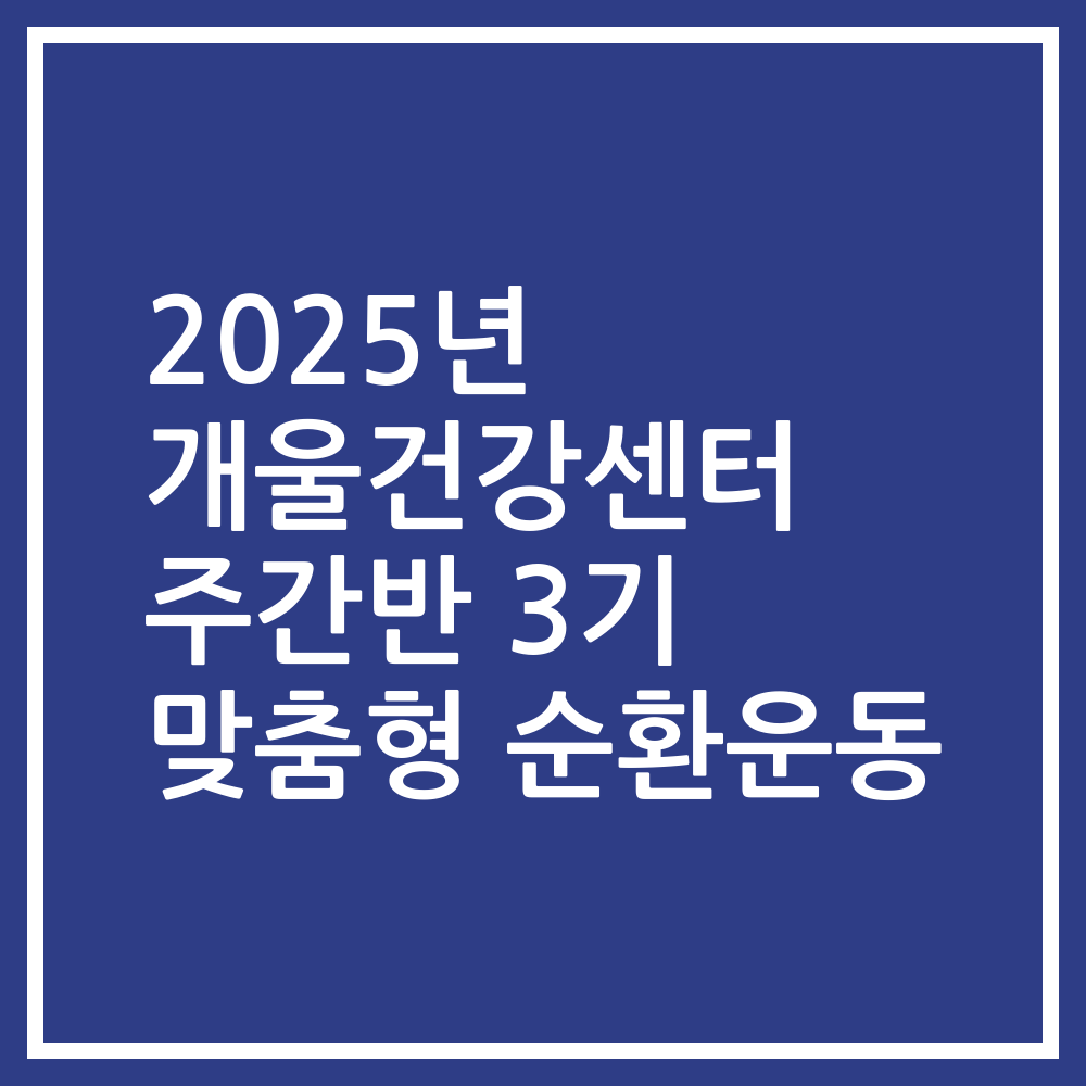 2025년 개울건강센터 주간반 3기 맞춤형 순환운동