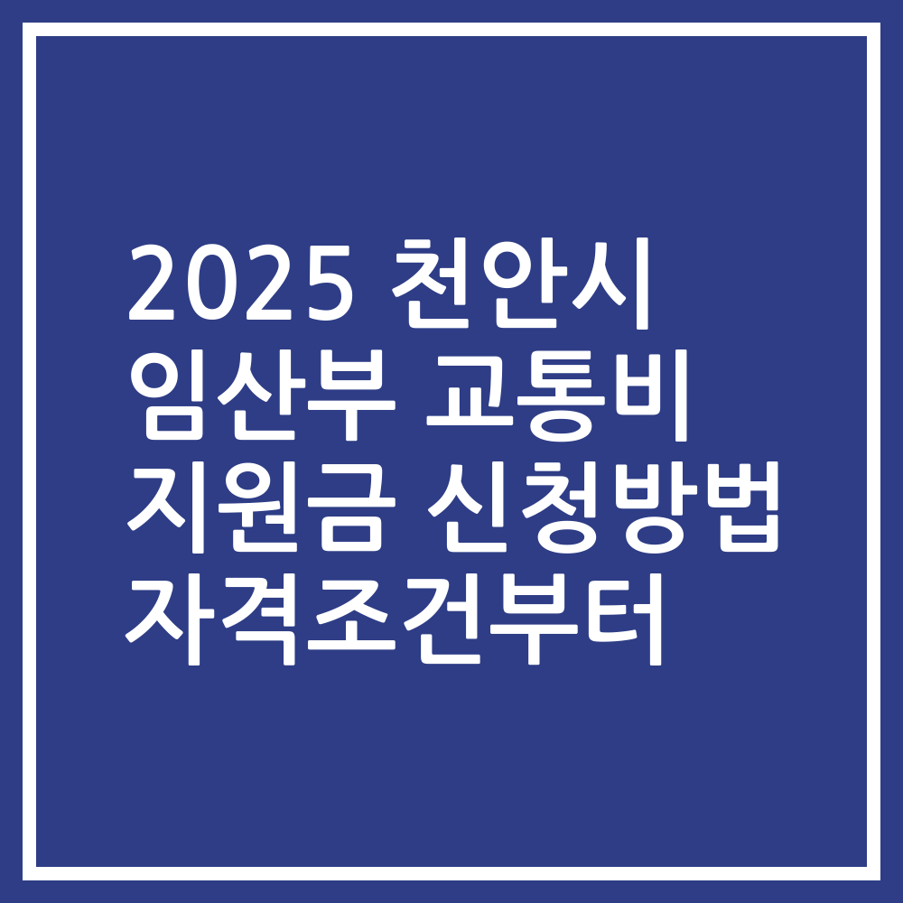 2025 천안시 임산부 교통비 지원금 신청방법 자격조건부터