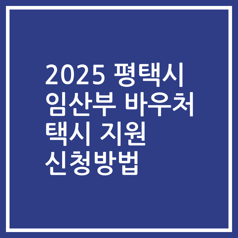 2025 평택시 임산부 바우처 택시 지원 신청방법