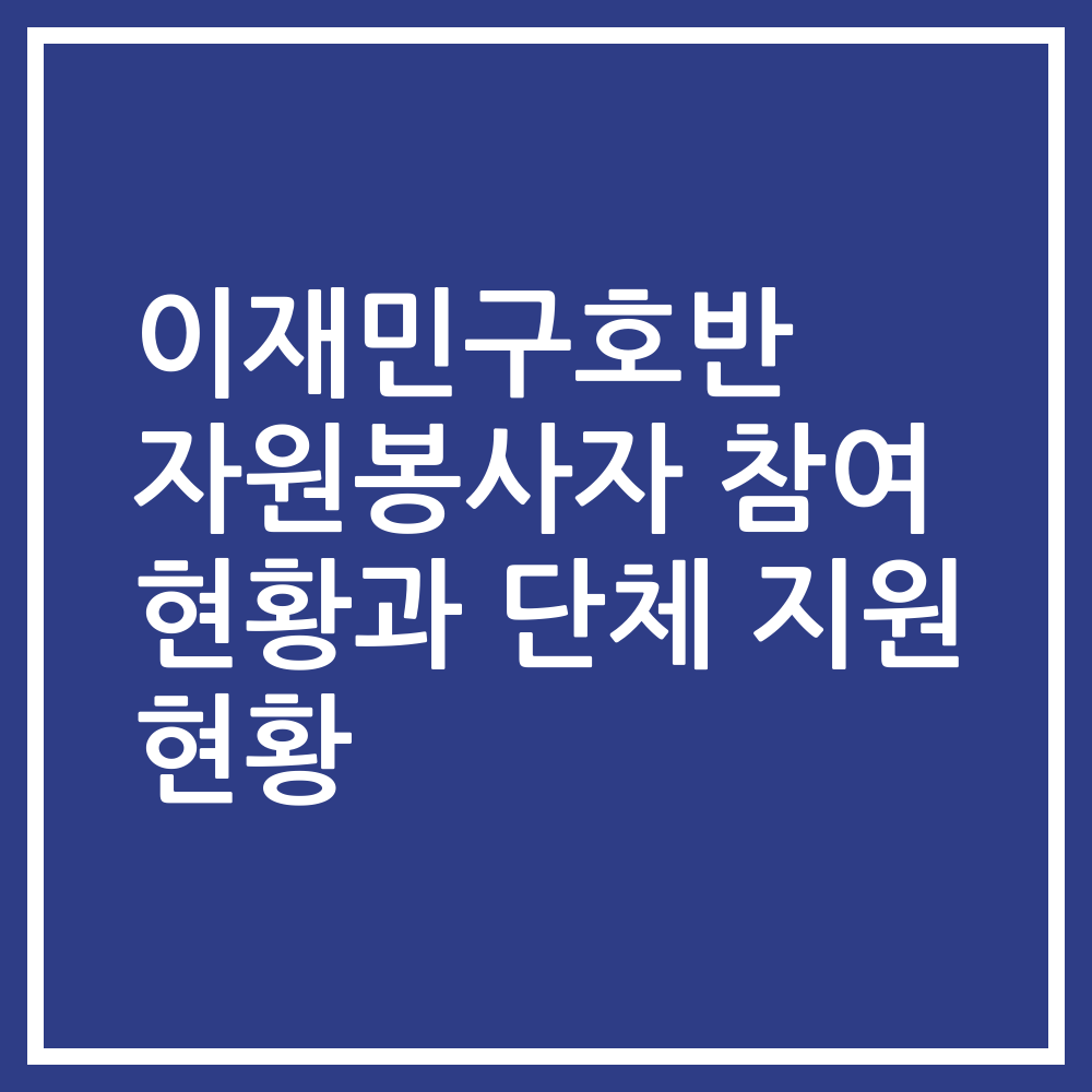 이재민구호반 자원봉사자 참여 현황과 단체 지원 현황
