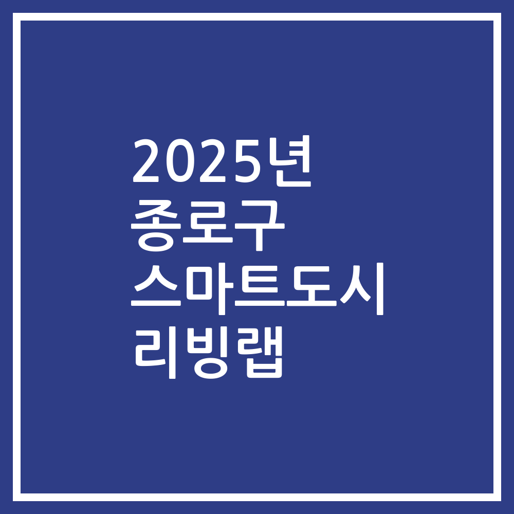2025년 종로구 스마트도시 리빙랩