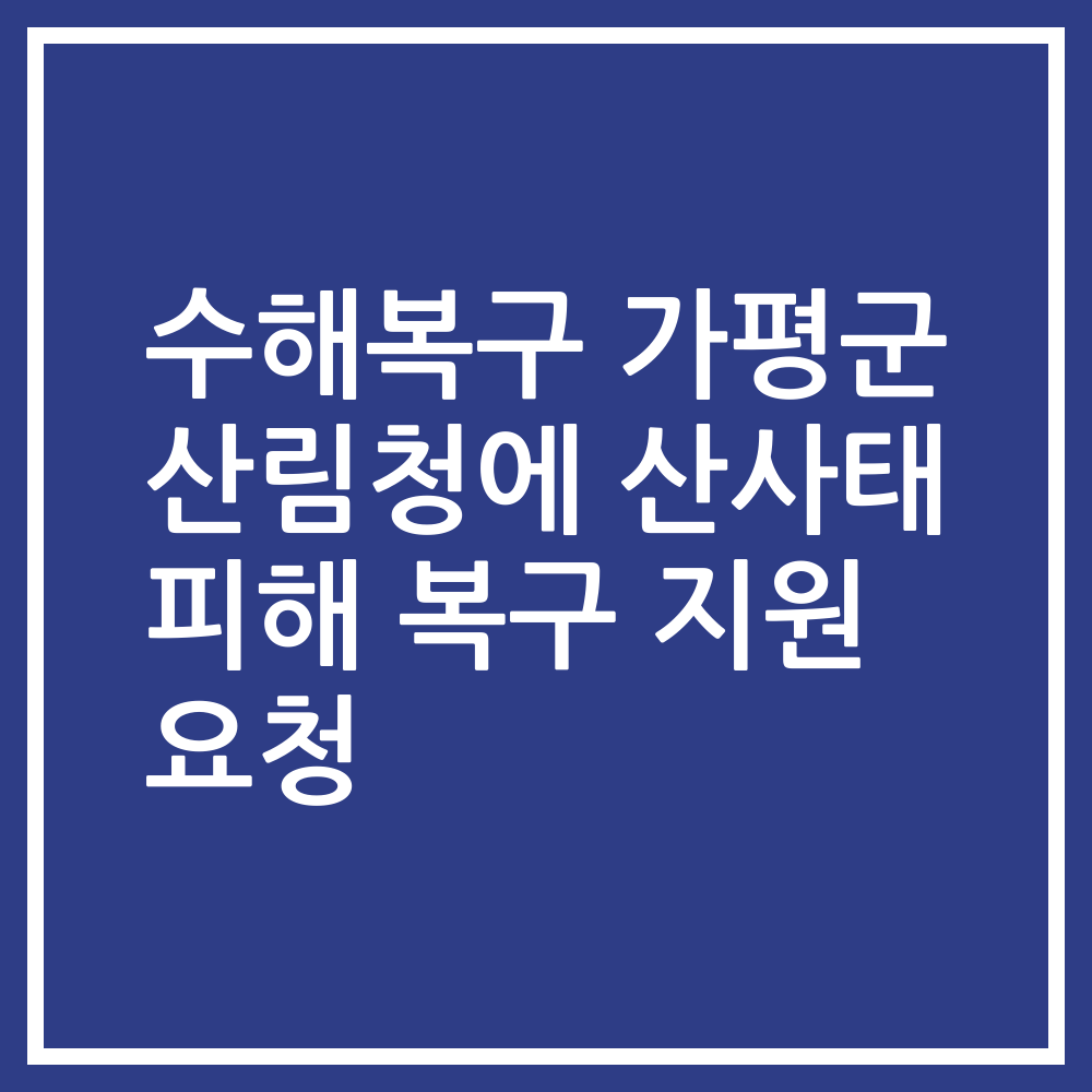 수해복구 가평군 산림청에 산사태 피해 복구 지원 요청