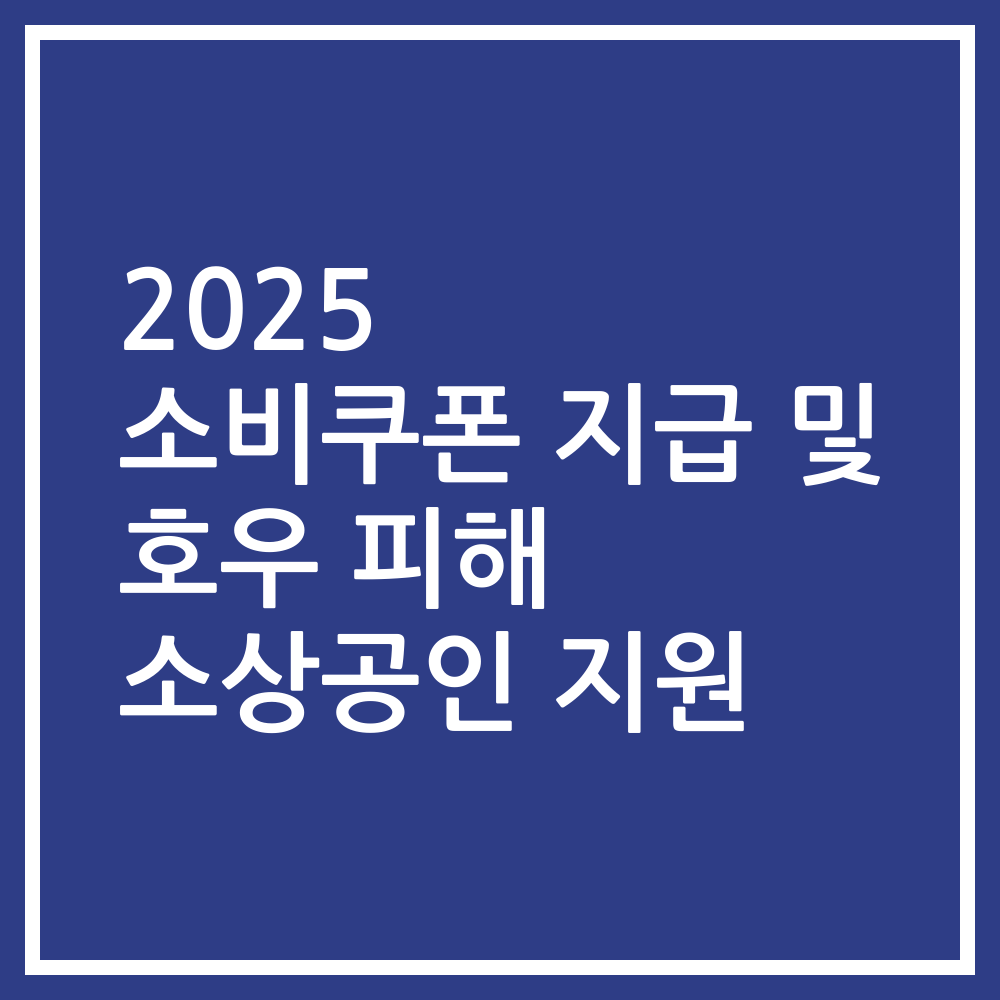 2025 소비쿠폰 지급 및 호우 피해 소상공인 지원