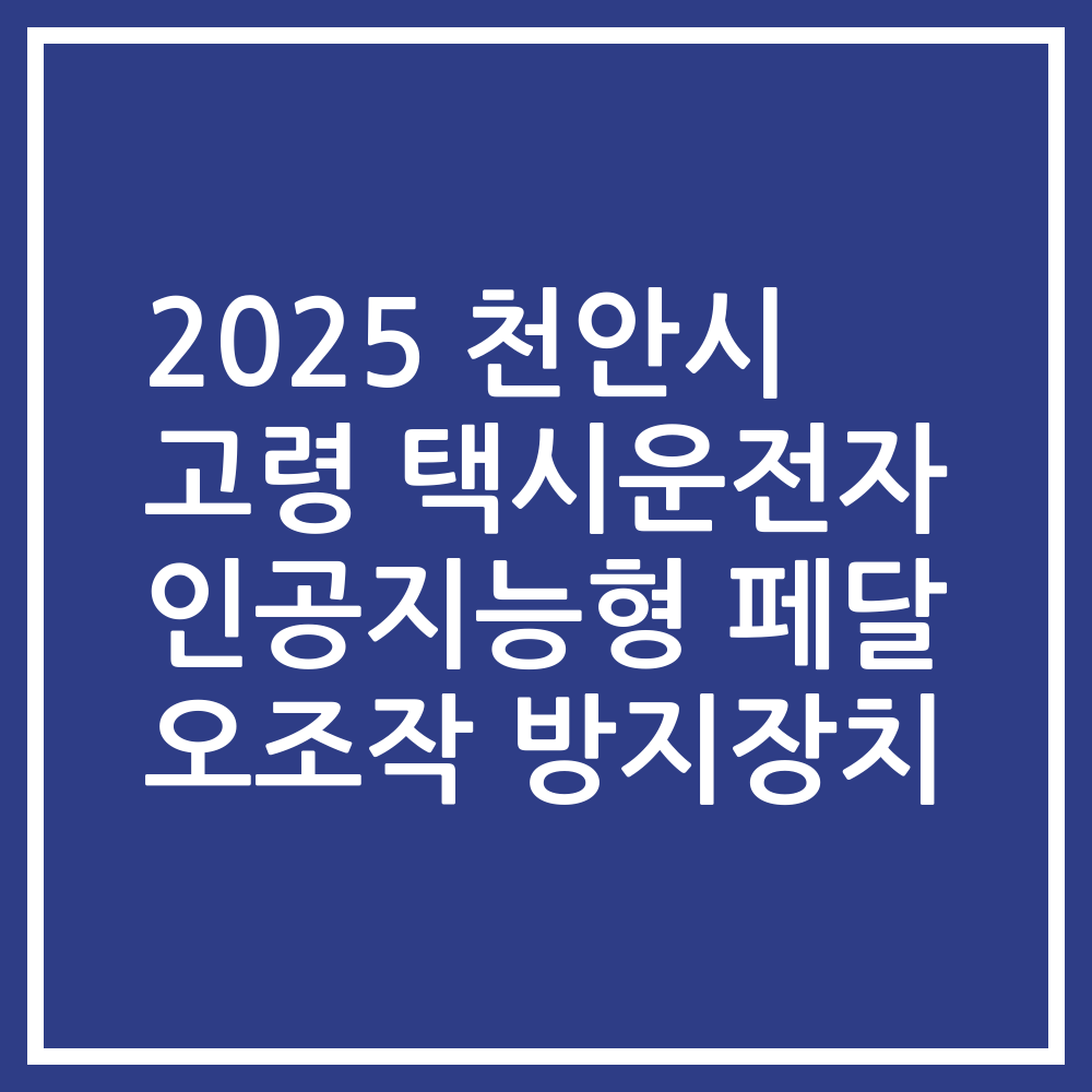 2025 천안시 고령 택시운전자 인공지능형 페달 오조작 방지장치