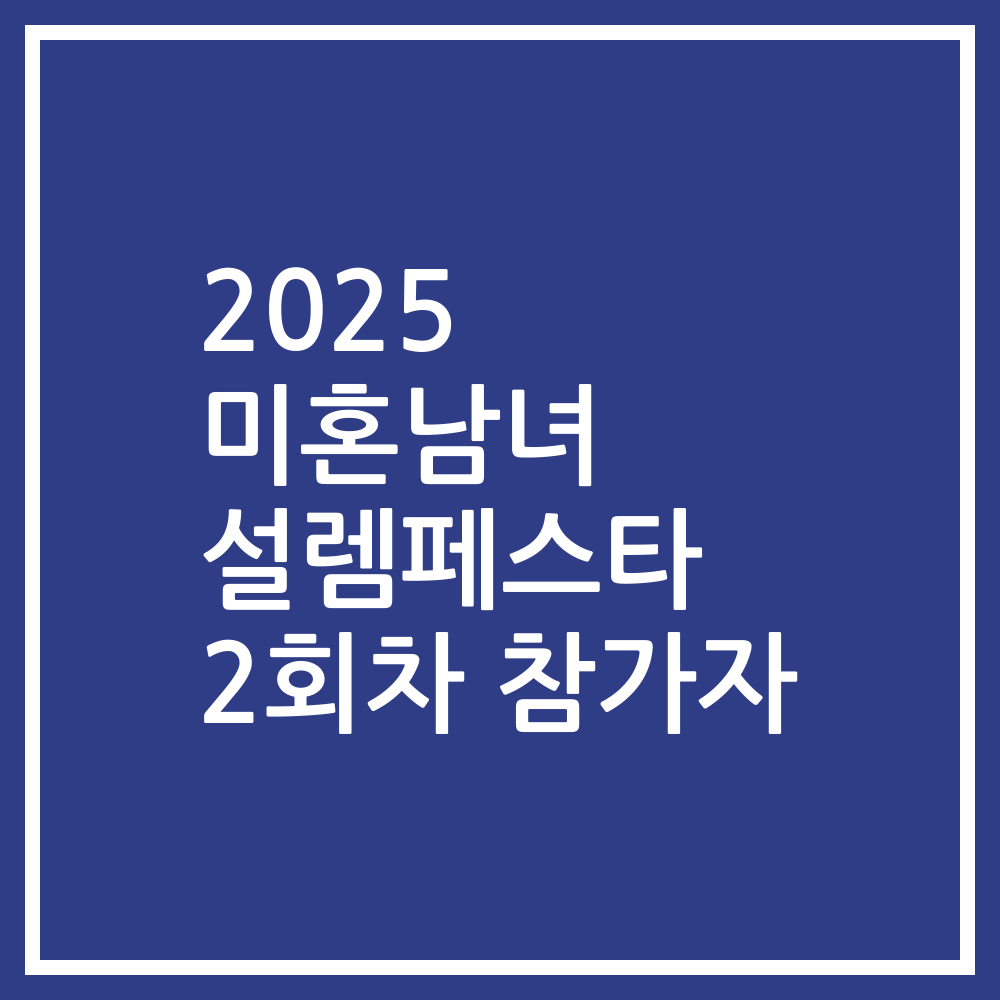2025 미혼남녀 설렘페스타 2회차 참가자