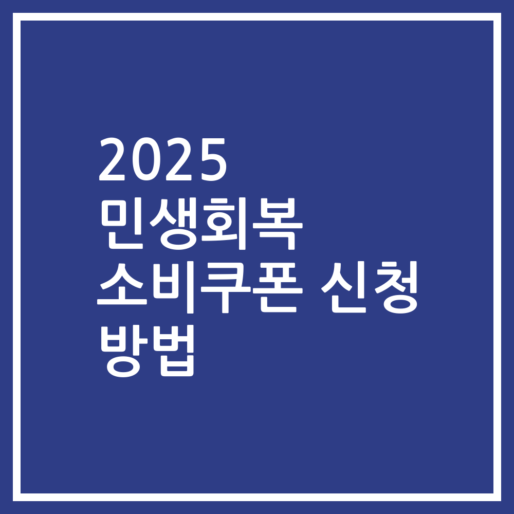 2025 민생회복 소비쿠폰 신청 방법