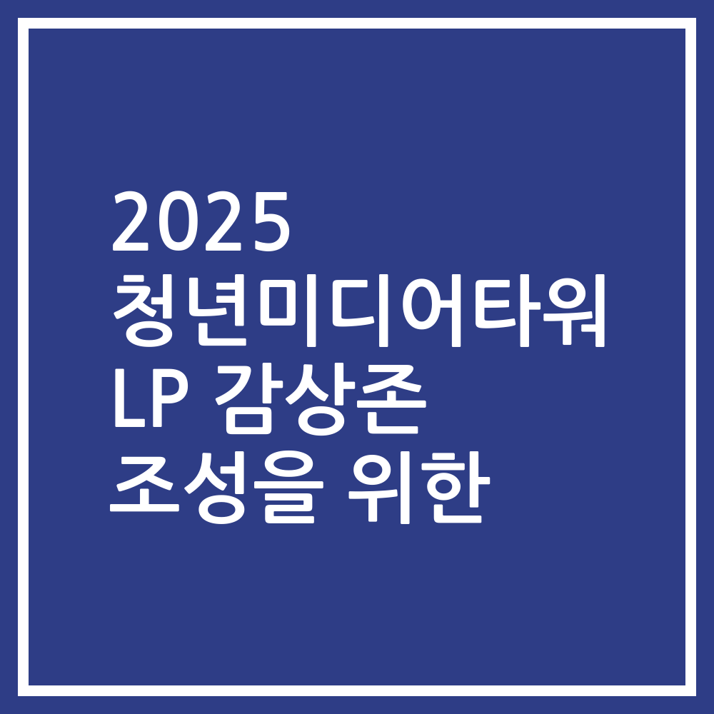 2025 청년미디어타워 LP 감상존 조성을 위한