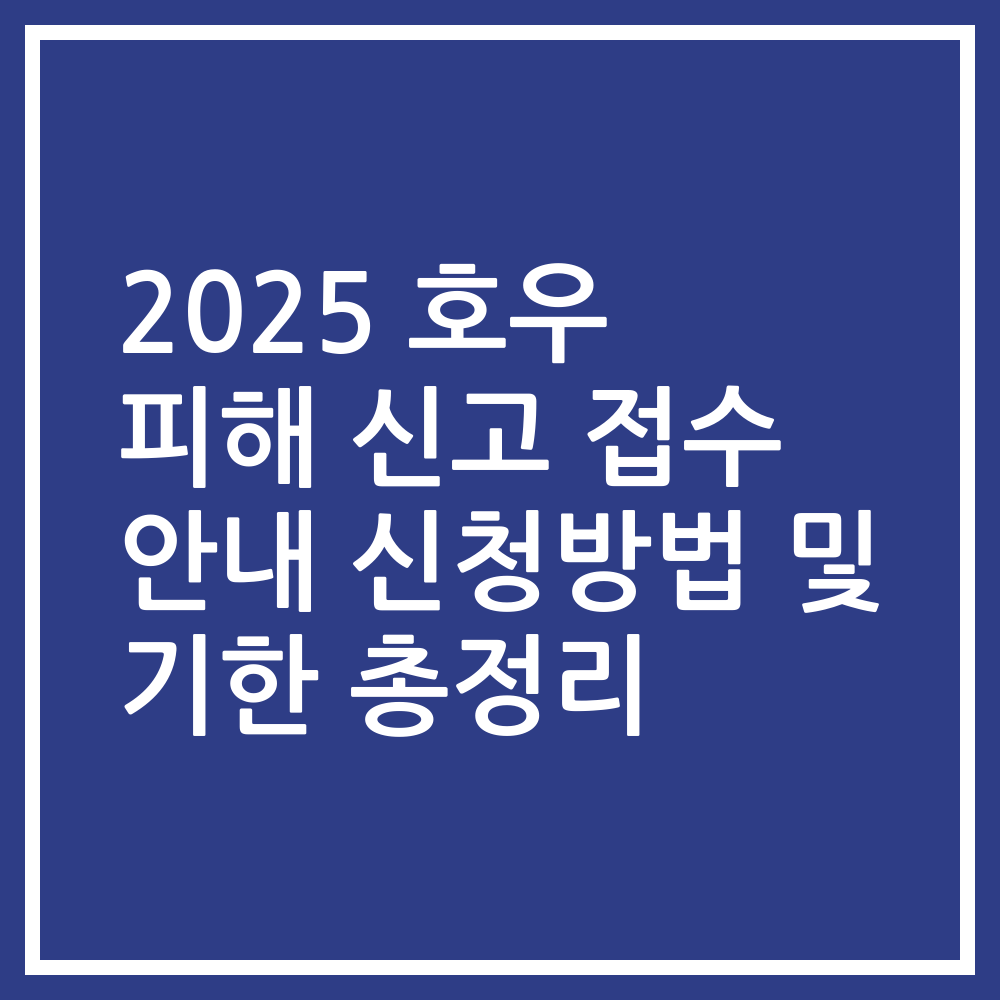 2025 호우 피해 신고 접수 안내 신청방법 및 기한 총정리