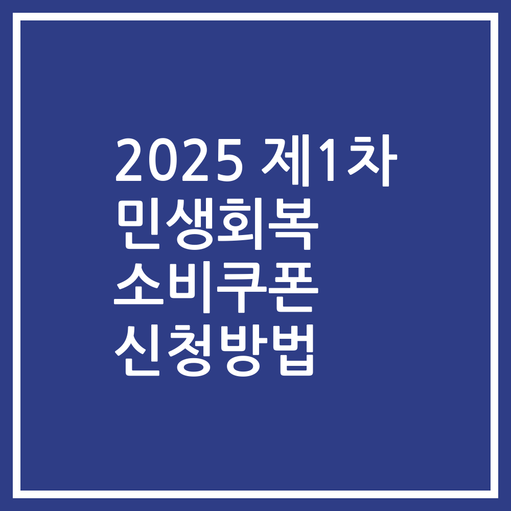 2025 제1차 민생회복 소비쿠폰 신청방법