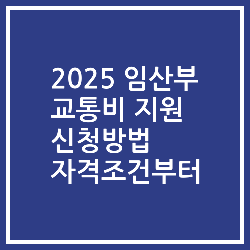 2025 임산부 교통비 지원 신청방법 자격조건부터