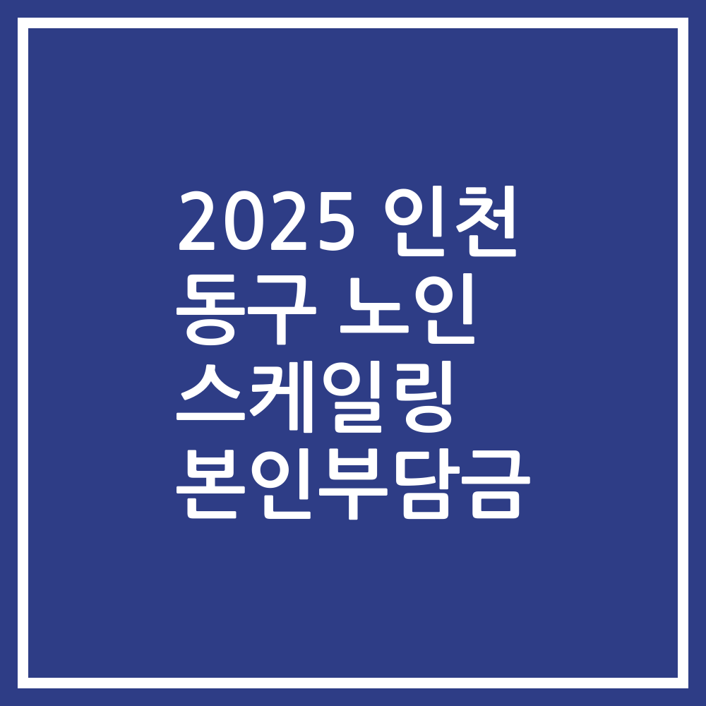 2025 인천 동구 노인 스케일링 본인부담금