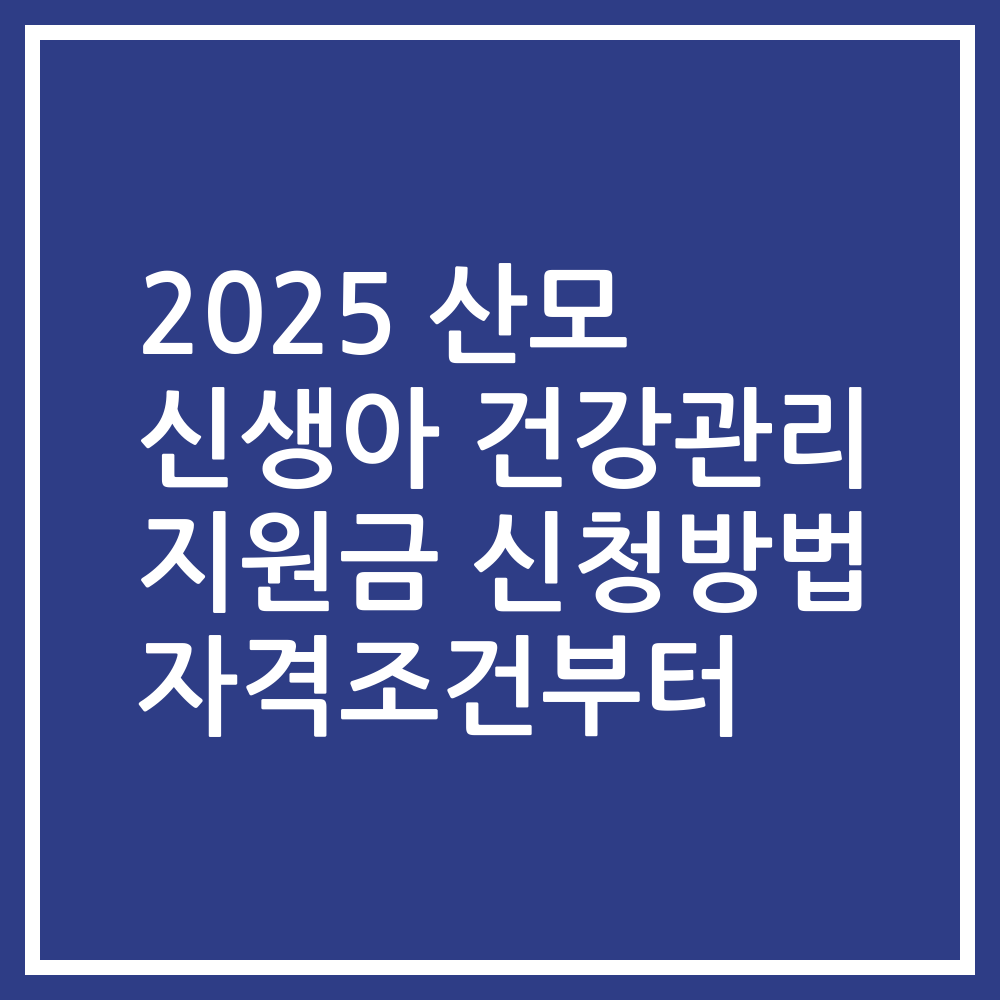 2025 산모 신생아 건강관리 지원금 신청방법 자격조건부터