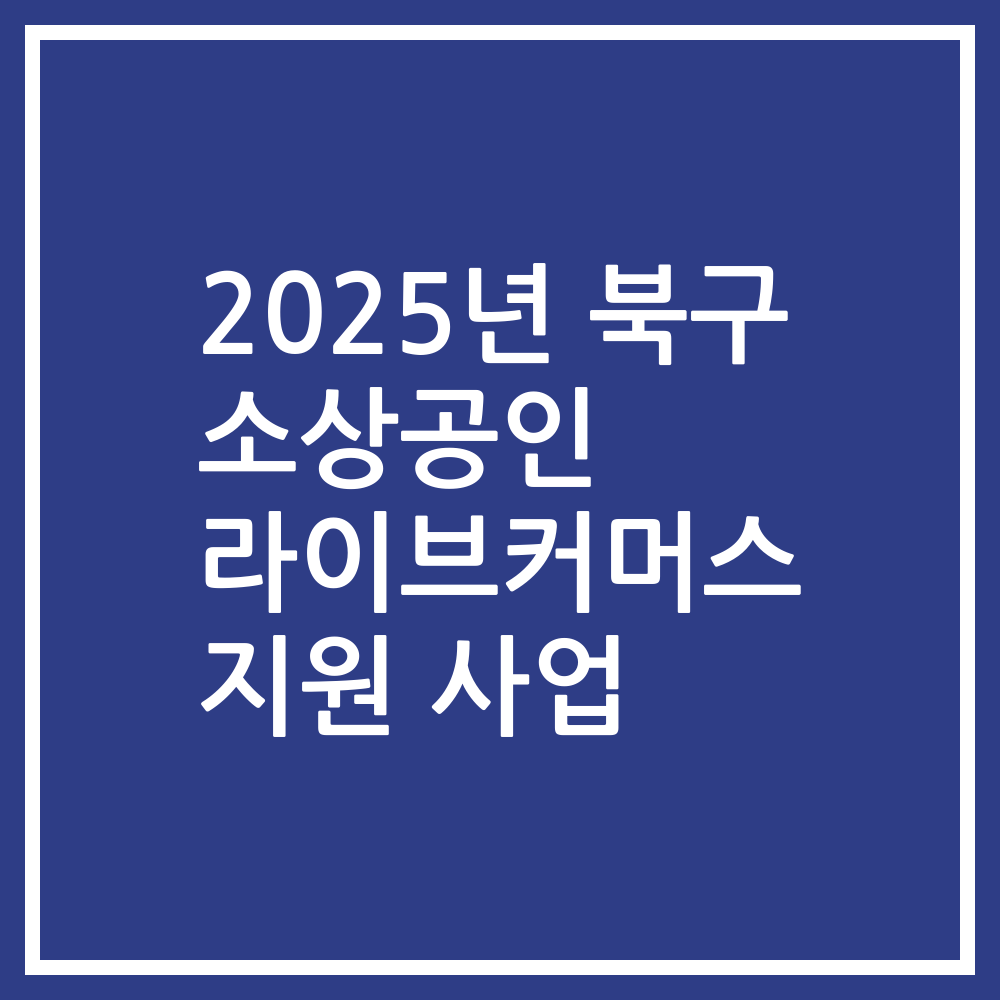 2025년 북구 소상공인 라이브커머스 지원 사업
