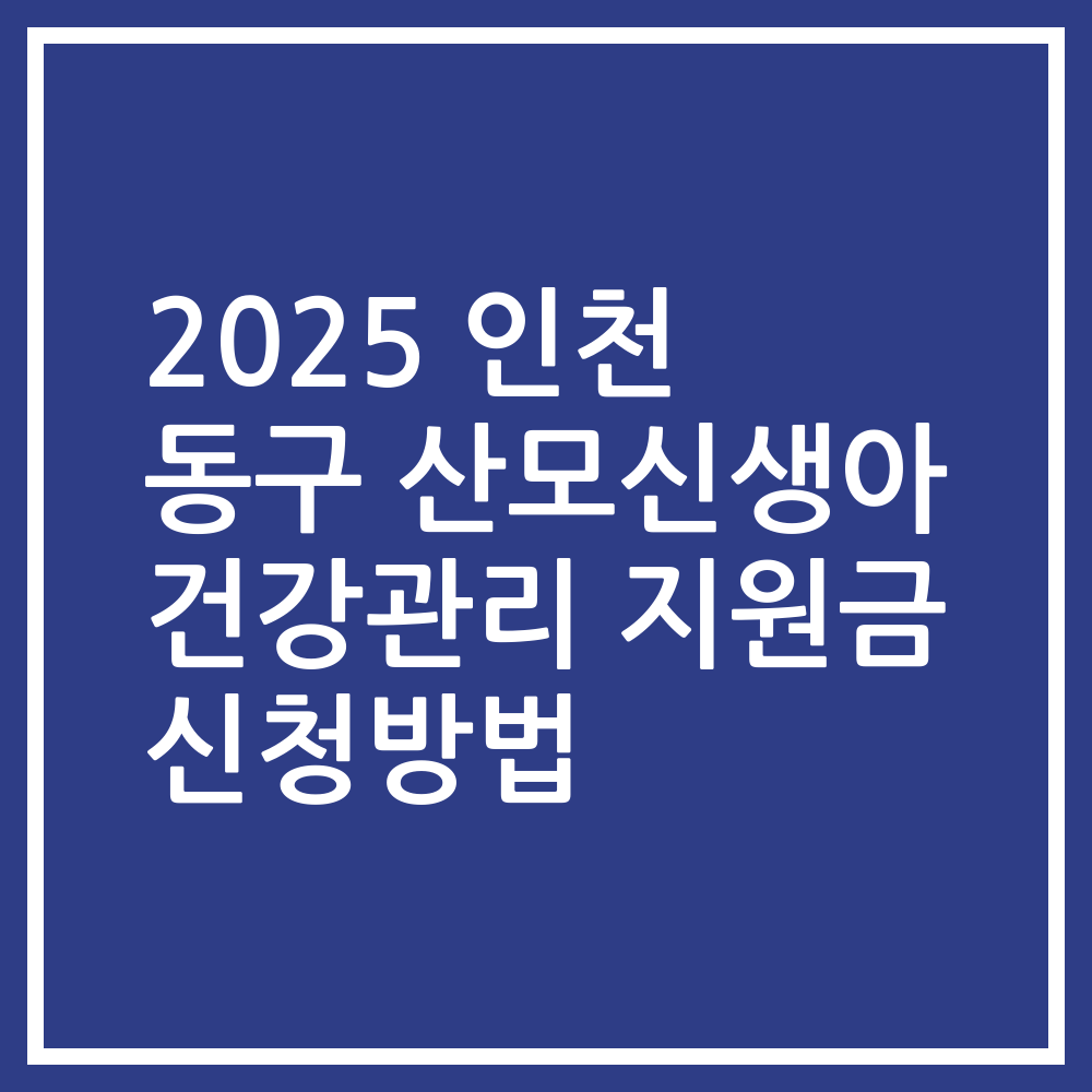 2025 인천 동구 산모신생아 건강관리 지원금 신청방법