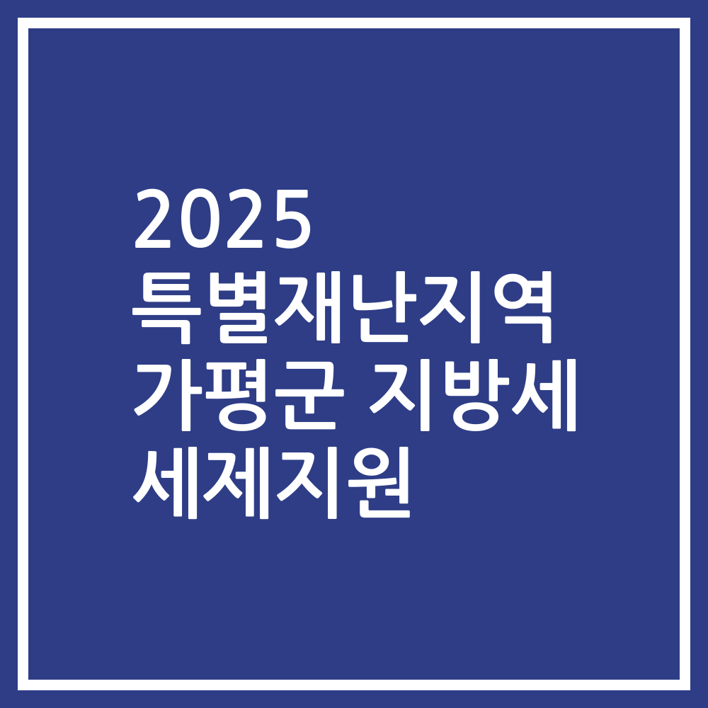 2025 특별재난지역 가평군 지방세 세제지원