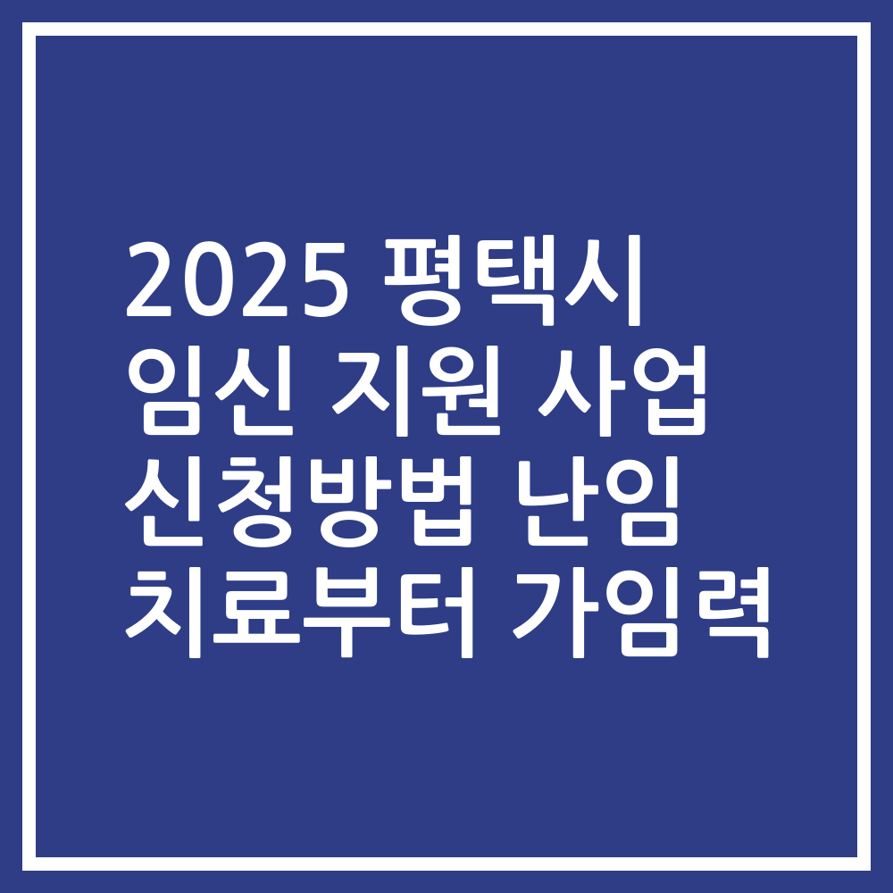 2025 평택시 임신 지원 사업 신청방법 난임 치료부터 가임력