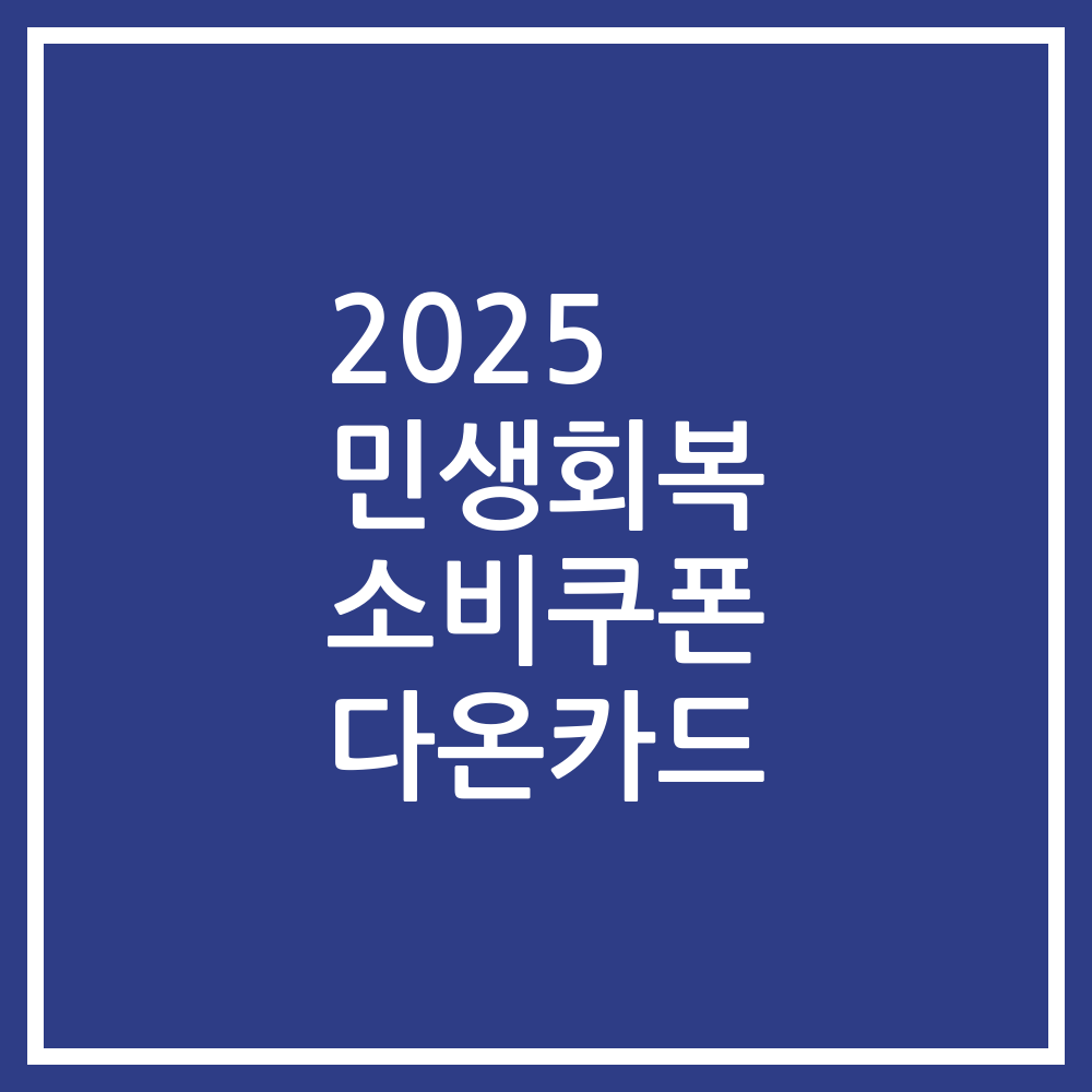 2025 민생회복 소비쿠폰 다온카드