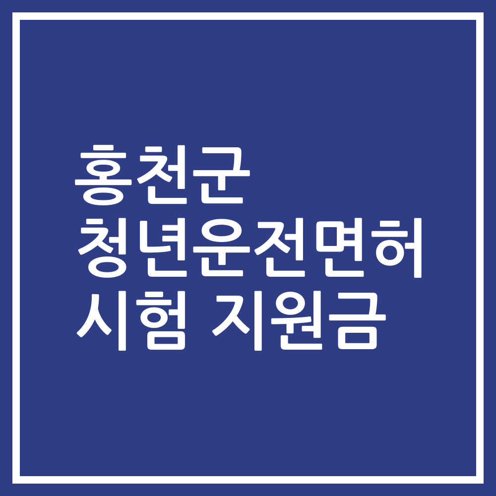 홍천군 청년운전면허 시험 지원금