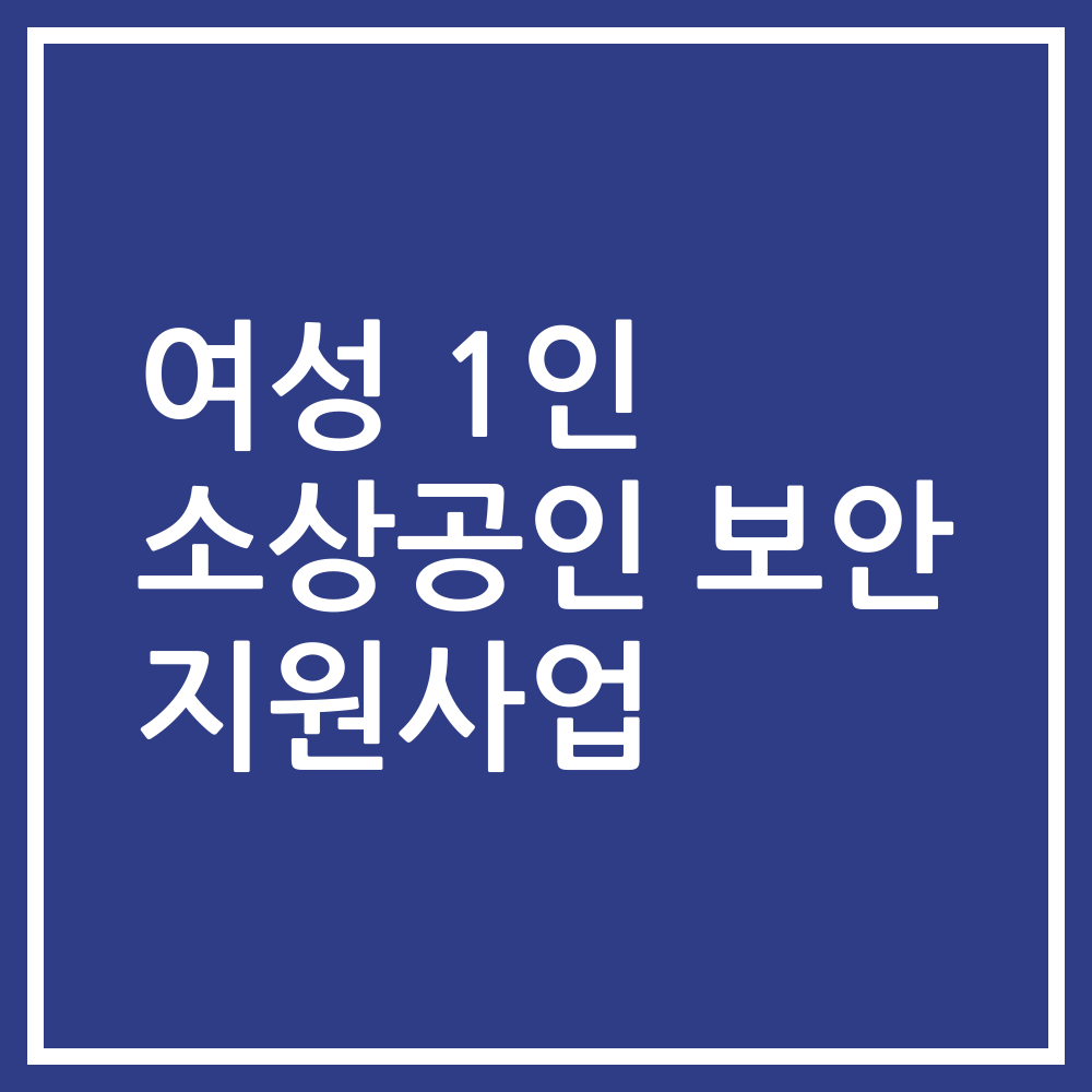 여성 1인 소상공인 보안 지원사업