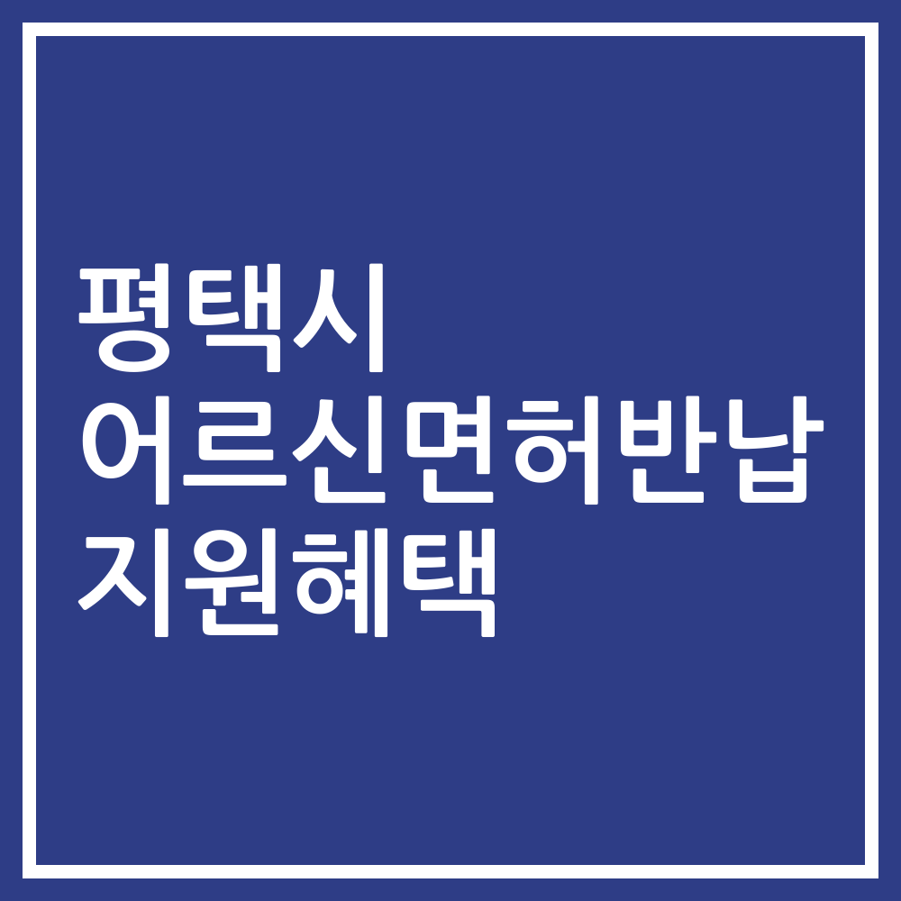 평택시 어르신면허반납 지원혜택