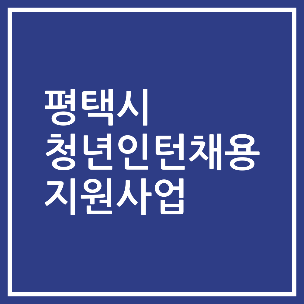 평택시 청년인턴채용 지원사업