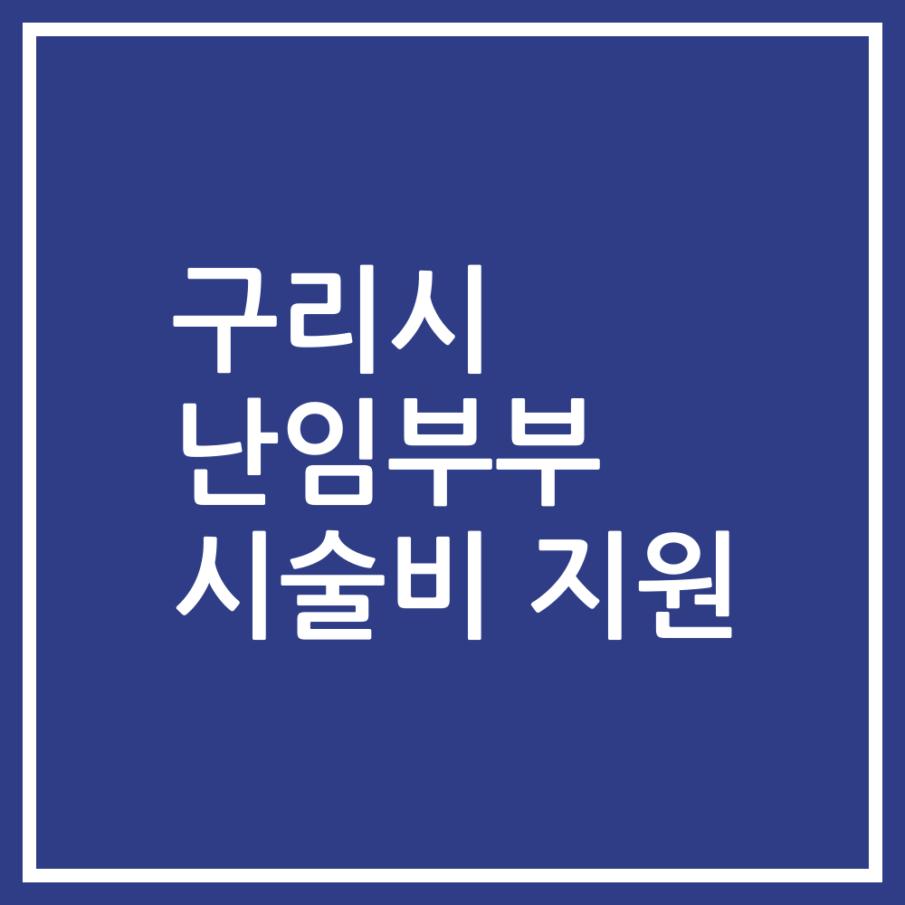 구리시 난임부부 시술비 지원