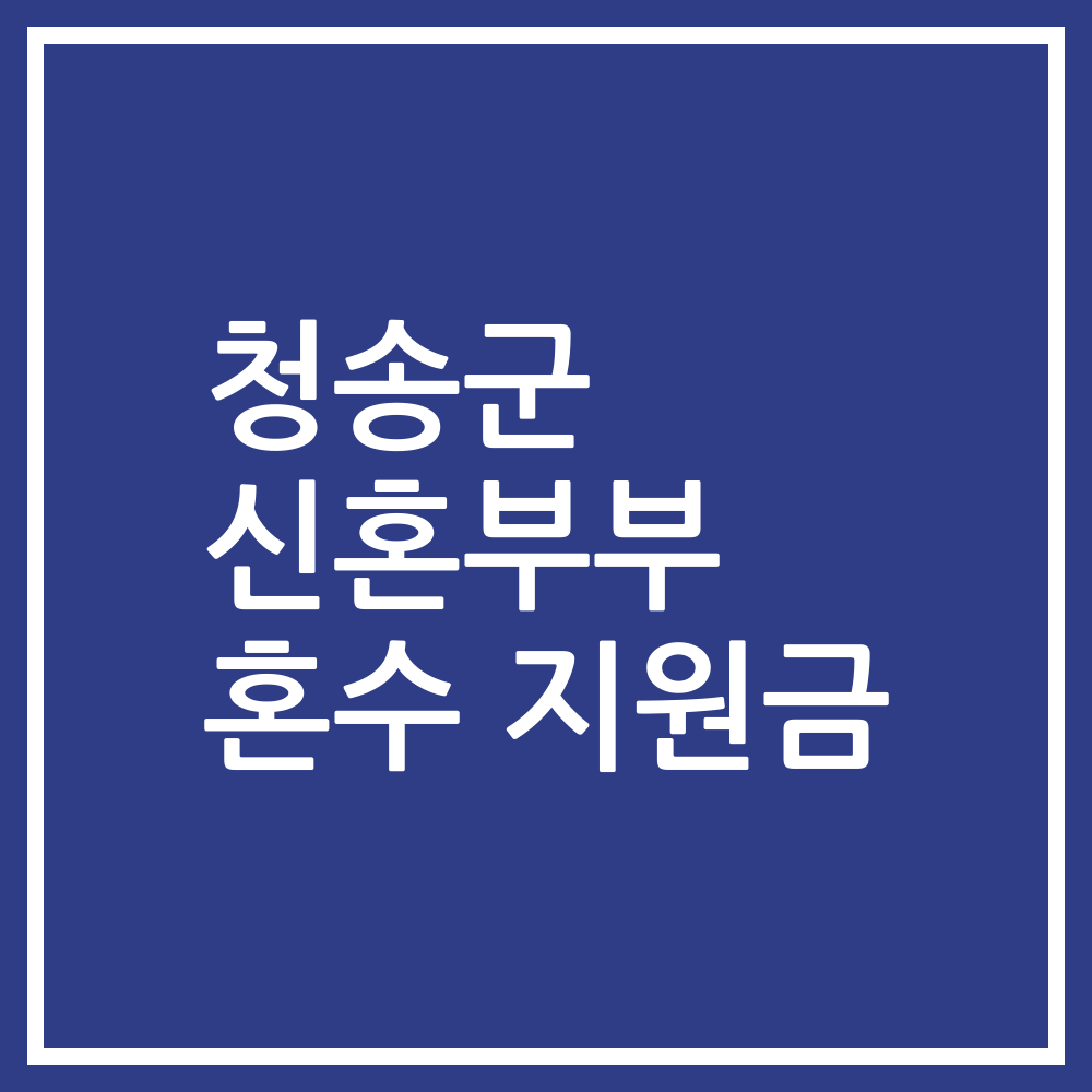 청송군 신혼부부 혼수 지원금