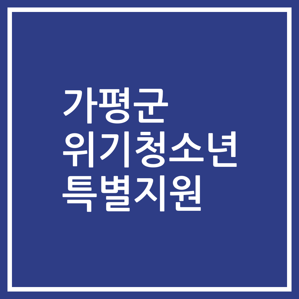 가평군 위기청소년 특별지원